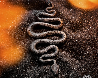 Pingente Jormungandr forjado, colar com pingente de serpente do mundo viking nórdico