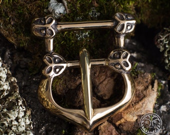 Bronze Viking Belt Buckle, Zoomorphic Animal Face, Reenactment Costume