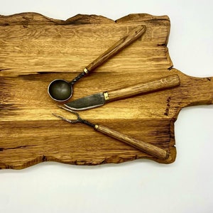 Forged Dinner Set, Viking Cutlery, Medieval Cutlery, Rustic Cutlery, Viking Kitchen, Medieval Kitchen, Dining Appliances, Reenactment, LARP