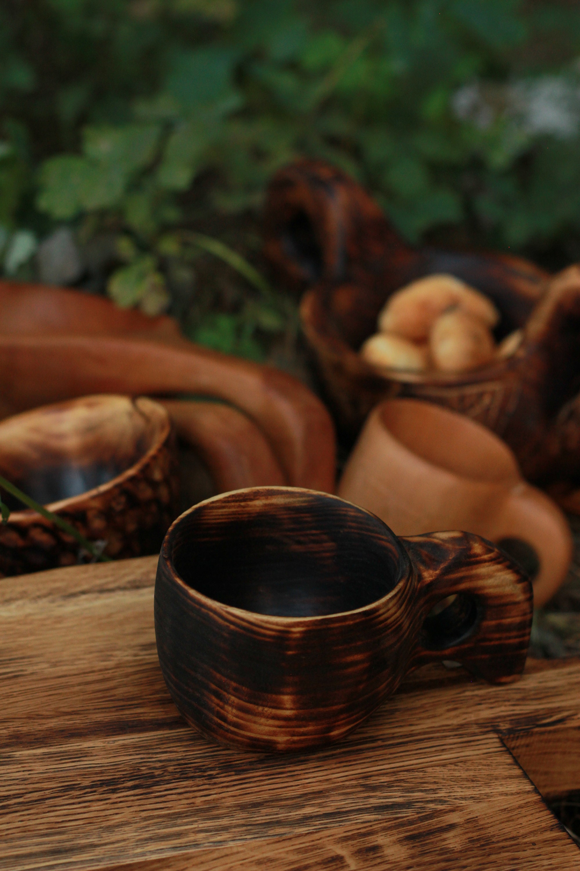 紫檀 雲鶴 細密彫刻 小皿 五枚(K-A719) Hand Carved Cup, Kuksa, Wood Bowl, Wooden Cup, Vessel, Dish