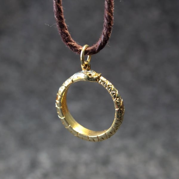 Ouroboros Serpent Pendant, Viking Norse Jörmungandr Necklace