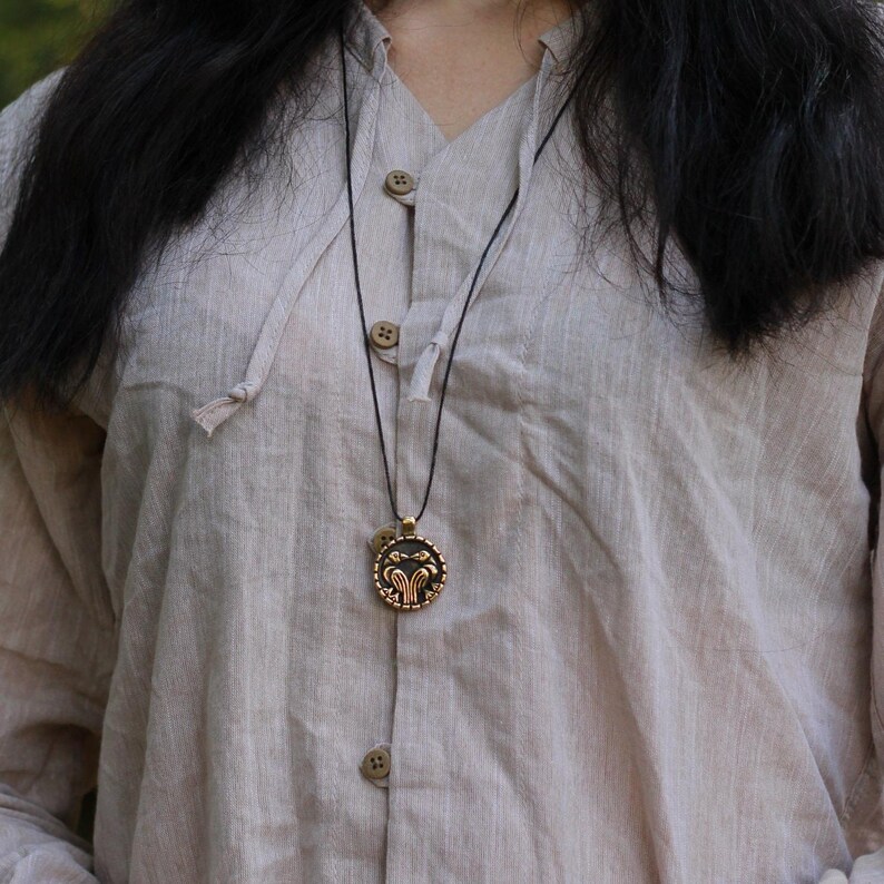 Odin Ravens Pendant, Huginn Muninn, Norse Viking Jewelry image 6