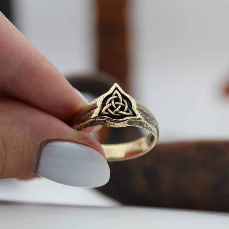 Triquetra Siegelring, Triquetra Knotenring, heidnischer Schmuck Bild 6