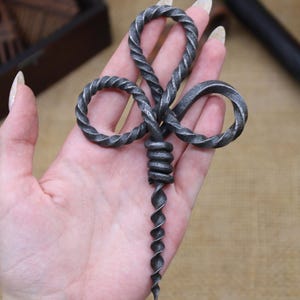 Hand Forged Iron Corkscrew, Medieval Kitchen Accessories image 3