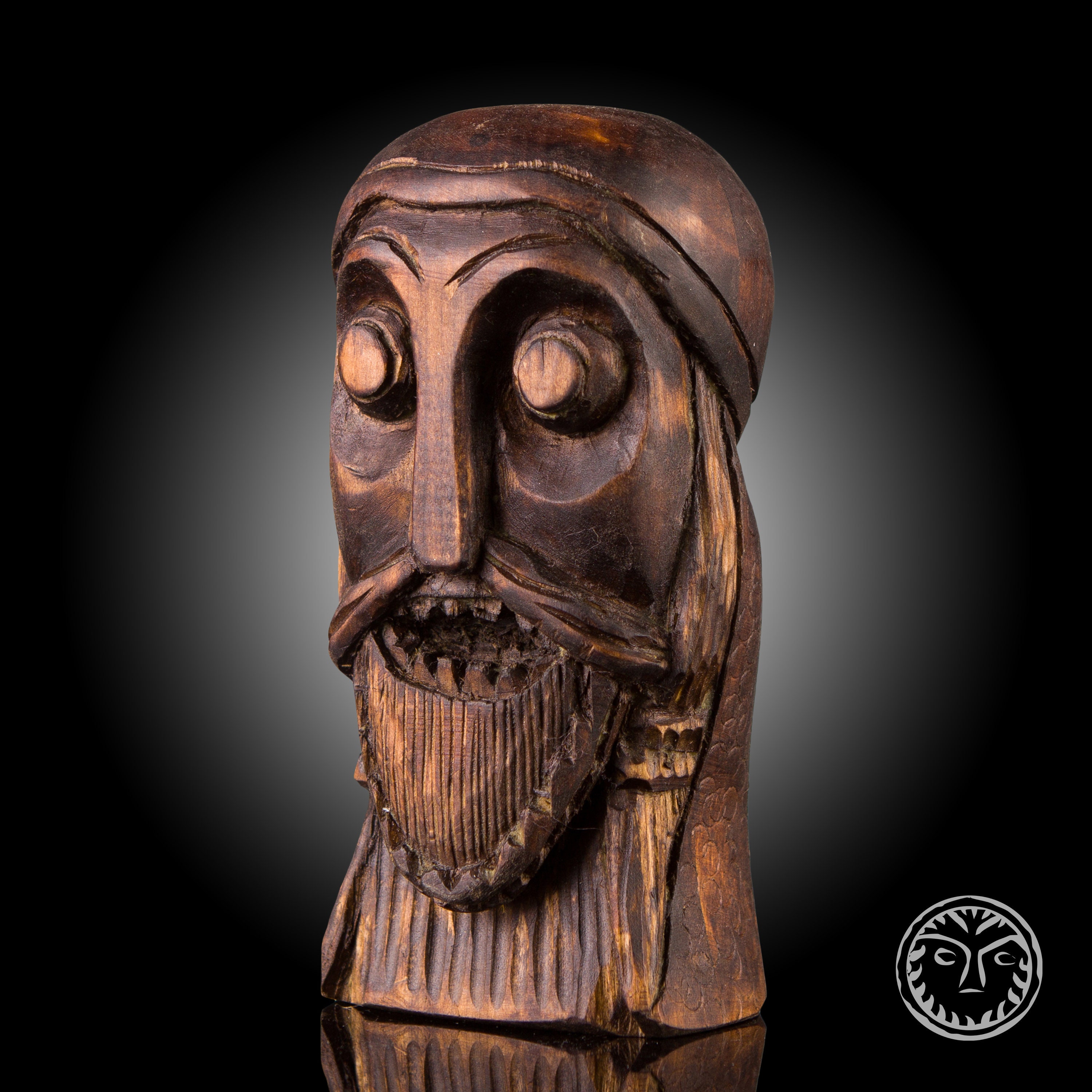 Wooden Head Viking Warrior Viking Statue Wooden Viking Etsy