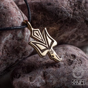 Falcon Pendant, Asatru Necklace, Amulet, Viking Pendant, Trident, Norse Jewelry, Scandinavian, SCA, LARP, Reenactment, Middle Ages, Medieval