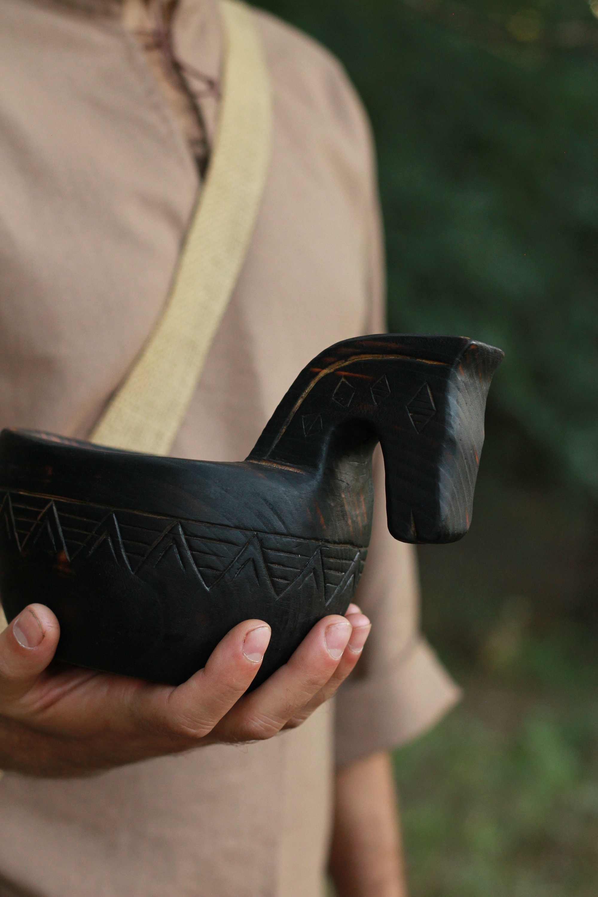 Hand Rummer Hand Carved Wooden Bowl, Viking Horse Head Rummer, Norse Kitchen - Etsy