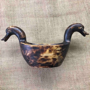 Carved Bowl with duck heads, Wood Bowl, Wooden Cup, Wooden Vessel, Dish, Norse, Slavic, Viking Kitchen, LARP, SCA, Reenactment, Asatru