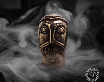 Viking Warrior Head Statue, Norse Pagan Home Decor