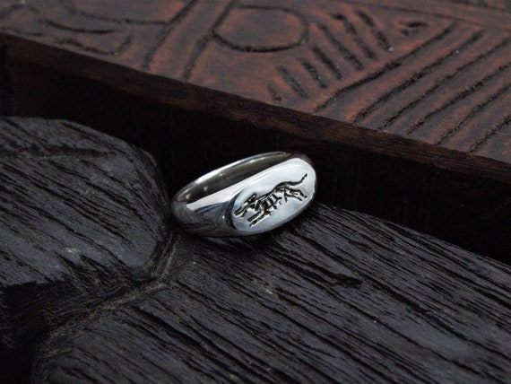 Solid Ring With a Running Dog a Replica of Ancient Roman Signet