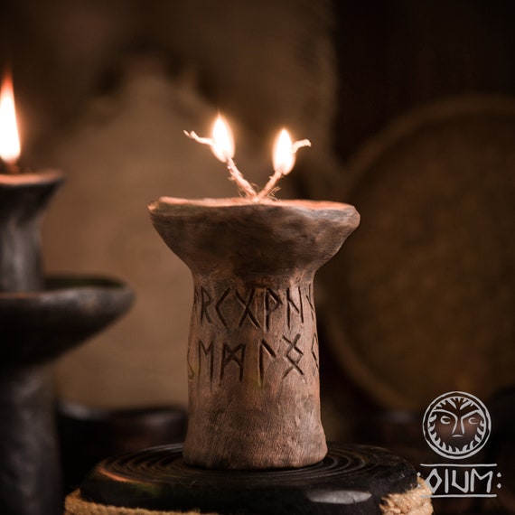 Medieval Oil Lamp Ancient Lamp Asatru Pottery Lamp Viking Etsy