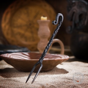 Forged Fork, Viking Fork, Medieval Fork, Rustic Fork, Forged Cutlery, Hand Forged, Medieval Kitchen, Dining Appliances, Reenactment, LARP