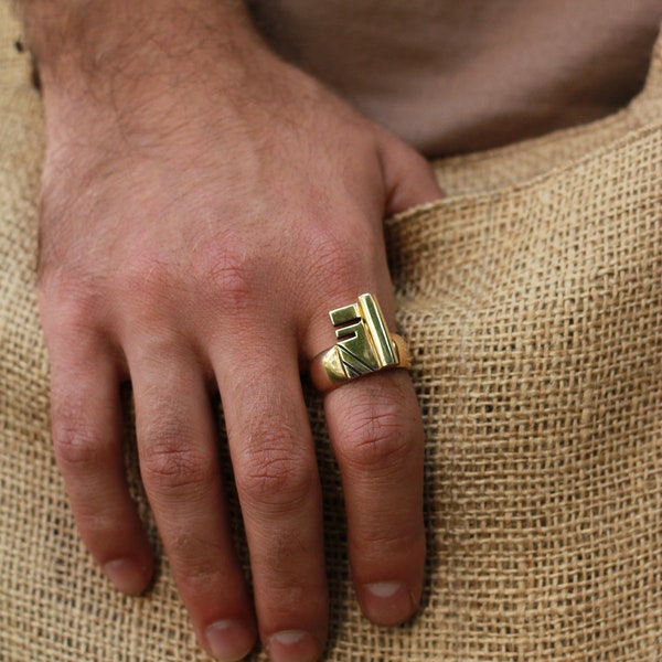 Bande de clé de bague romaine, antiquité, bague de doigt antique, bijoux de reconstitution, bague de protection, artefact, version laiton bronze ou argent, latin