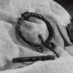 Handmade Iron Penannular Brooch, Viking Cloak Clasp, Medieval Costume Accessory image 1