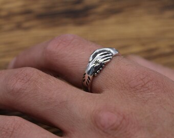 Alliance romaine, Mains jointes, Bague Fede mains, Bague ancienne