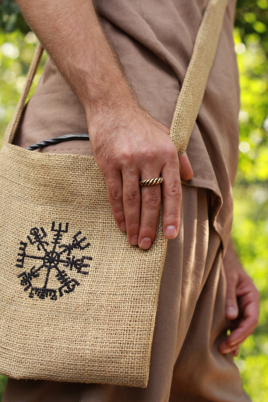 Medieval Style Bag, Viking Bag, Viking Symbol, LARP, SCA, Vegvisir Bag
