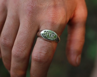 SPQR Ring, Senatus Populusque Romanus, Ancient Roman Jewelry