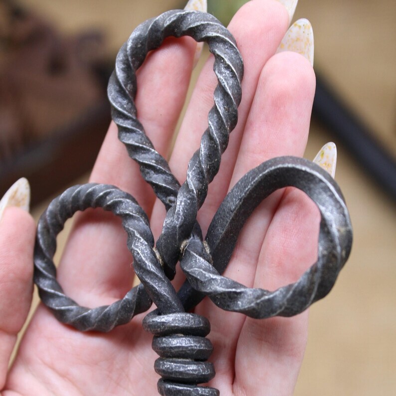 Hand Forged Iron Corkscrew, Medieval Kitchen Accessories image 4