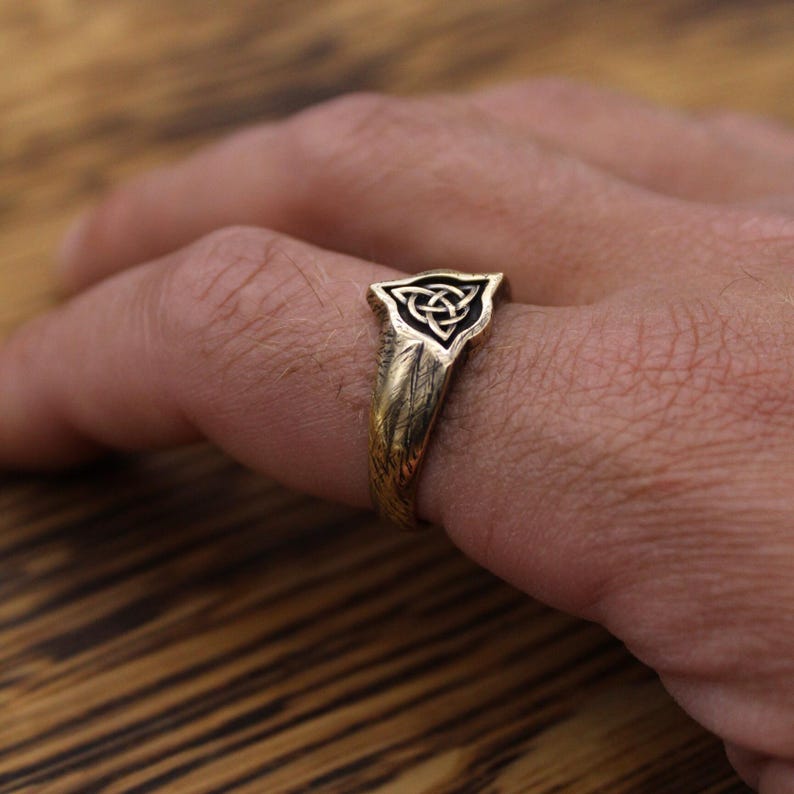 Triquetra Siegelring, Triquetra Knotenring, heidnischer Schmuck Bild 8