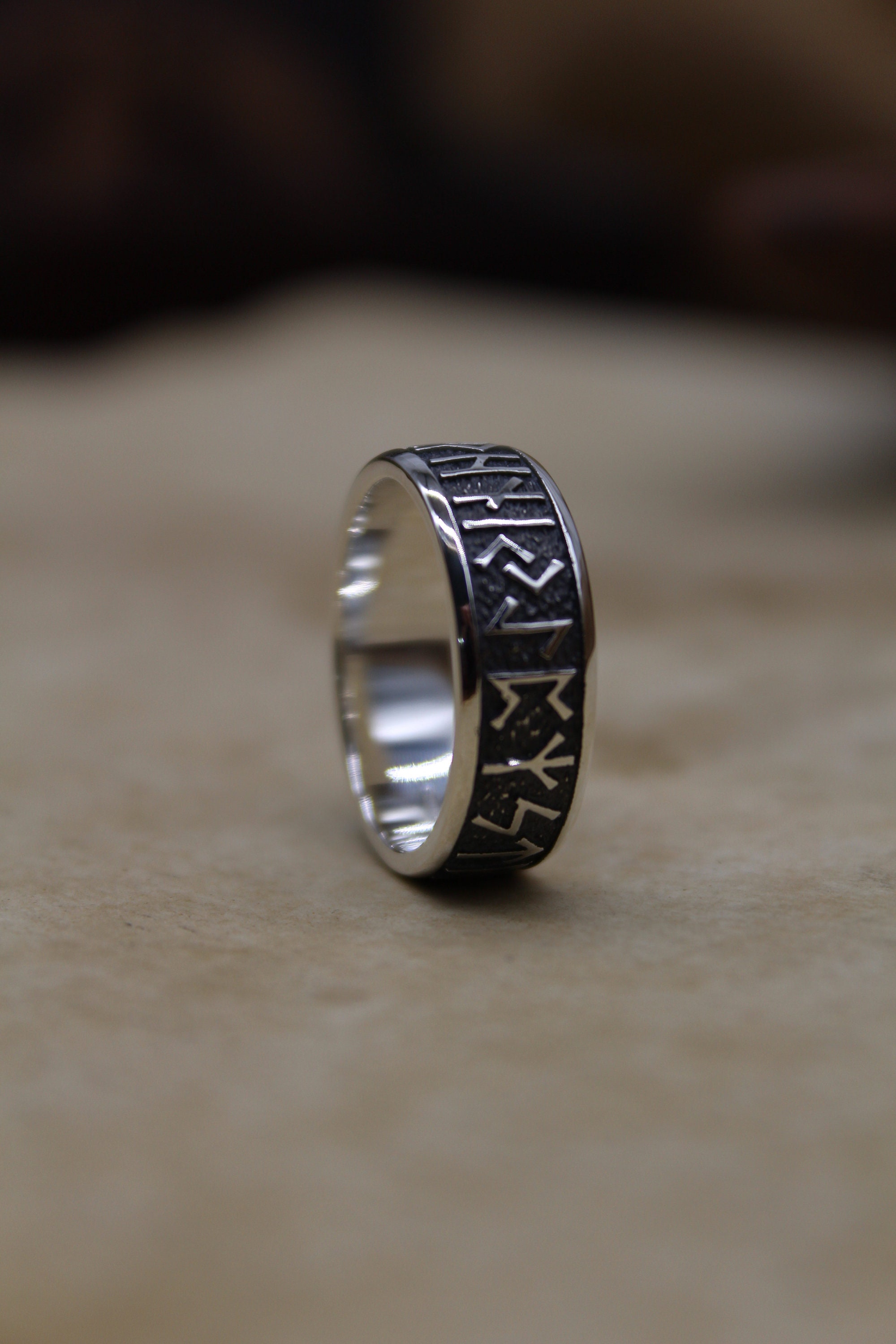 Viking Rune Ring Rune Jewelry Pagan Jewelry Futhark LARP - Etsy