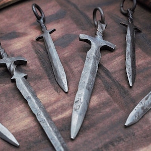 Hand Forged Sword Pendant, Medieval Sword, Viking Sword, Ancient Pendant, Protection Pendant, Reenactment, Rustic, Manly Jewelry, Amulet