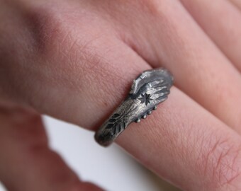 Bague romaine en argent, Alliance Fede, Mains jointes, Bague
