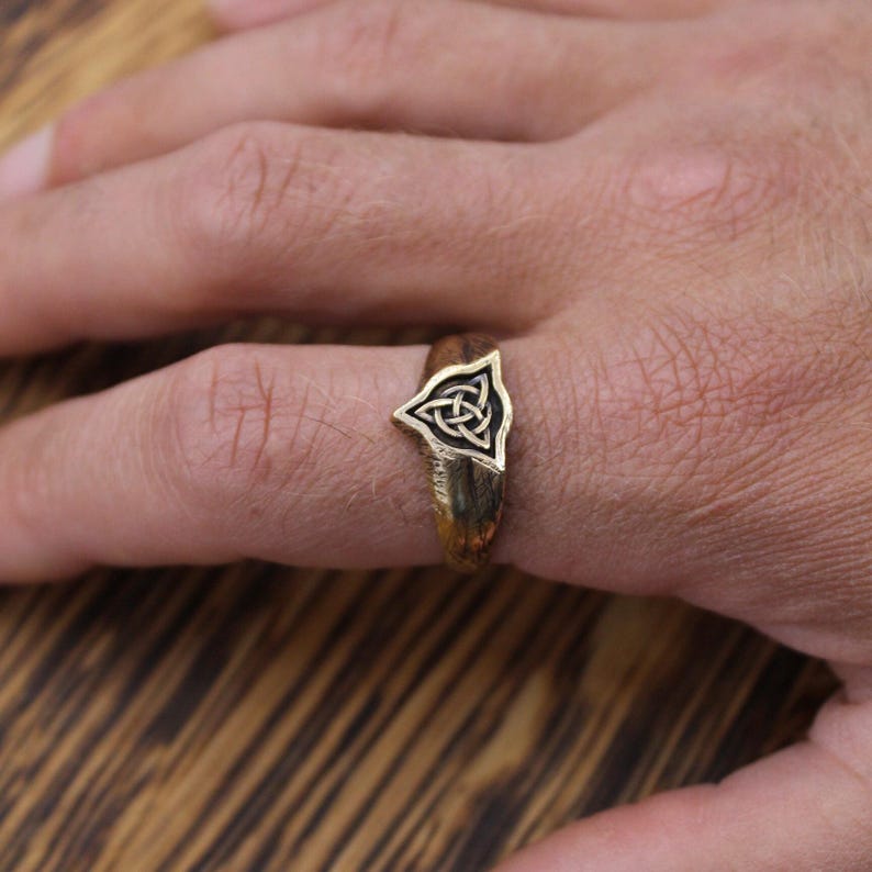 Triquetra Siegelring, Triquetra Knotenring, heidnischer Schmuck Bild 9