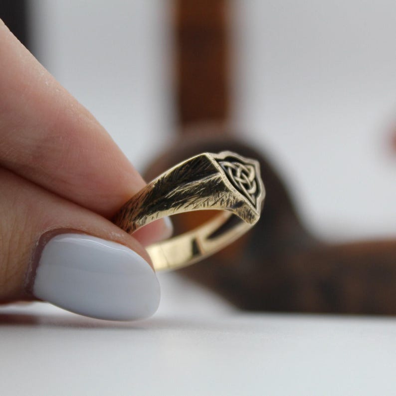 Triquetra Siegelring, Triquetra Knotenring, heidnischer Schmuck Bild 4