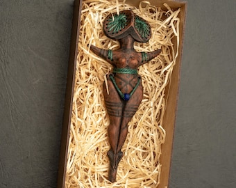 Handmade Trypillian Goddess Statuette, Fertility Symbol, Eneolithic Ceramic Sculpture