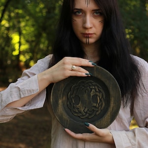 Carved Plate, Wooden Plate, Wood Plate, Wooden Vessel, Dish, Yggdrasil, Norse, Viking, Scandinavian, Reenactment, Middle Ages, Medieval