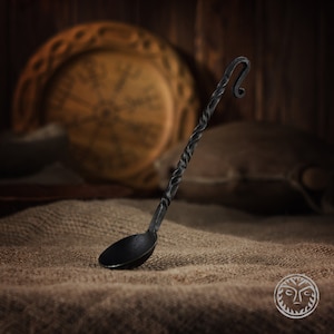 Forged Medieval Spoon, Dining Appliances, Rustic Kitchen, Kitchen Accessories, Viking Cutlery, Medieval Cutlery, Reenactment, SCA, LARP