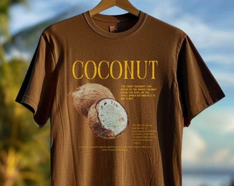 T-shirt met kokosnoot, jaren 90, vintage fruitshirt