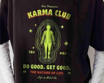 Zabawna koszulka Karma Club: Modna koszulka z grafiką