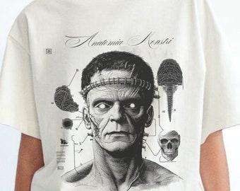 Anatomia Monstri Frankenstein T-Shirt: Vintage Horror Tee