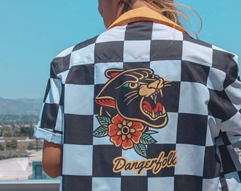 Camiseta de bolos vintage de Pantera Negra: arte de tatuaje retro para cubrir