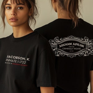 CUSTOM Asylum Inmate Shirt, Personalized Arkham T-Shirt, Custom Halloween Shirt