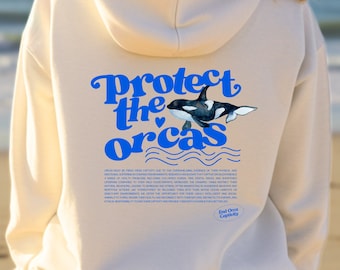 Watercolor Orca Hoodie: Protect the Orcas Marine Life Apparel