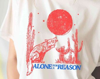 Vintage Lone Wolf Graphic Tee: 90s Rodeo, Southwest Style