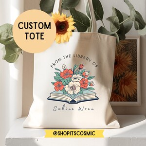 Custom From the Library of Tote Bag, Personalized Bookish Tote, Book Lover Tote, Bookish Bag, Bookstagram Bag, Book Worm Gift, Library Bag