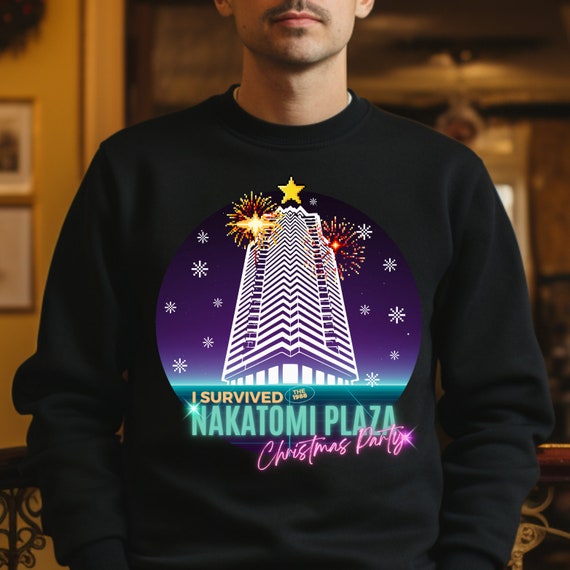 Die Hard 1988 Xmas Crewneck Sweater, Nakatomi Plaza Sweater, Funny Christmas Sweater, Bruce Willis Christmas, Die Hard 80s Sweatshirt