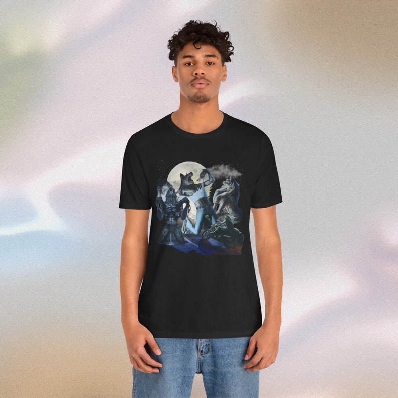 Emo Wolf Shirt, Alpha Wolf Shirt, Wolf Moon Shirt, Wolf Lover Shirt image 4