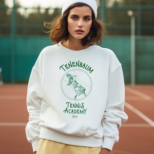 Retro Tennis Sweatshirt, Wes Anderson Sweatshirt, Tennis Sweatshirt, Sporty and Rich, Old Money Sweater, Vintage Tennis Crew, Athletics Crew