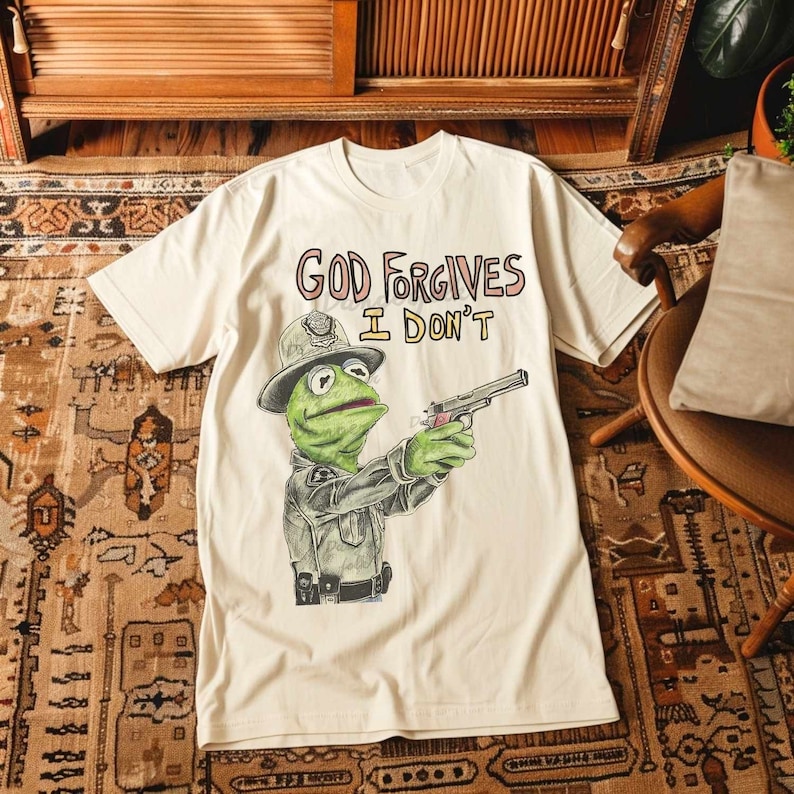 Funny Frog T-Shirt: Retro Cowboy Froggy Tee, Weird Art image 1