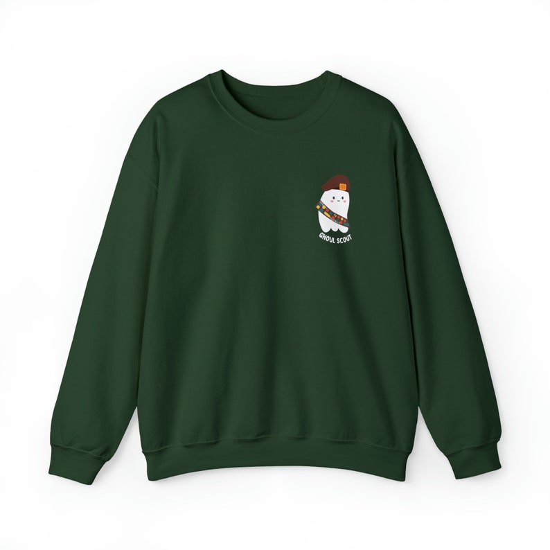 Ghoul Scout Halloween Sweatshirt: Spooky Girl Scout Gift Forest Green