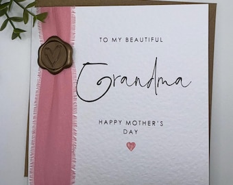 Grandma Mother’s Day Card, My Beautiful Grandma Personalised Mother’s Day Card, Card for Nana, Mum, Mother’s Day Gift, Handmade Card