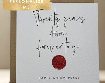 Handmade 20 year Anniversary Card - Celebrating Another Year of Love & Togetherness, Husband, Wife, Personalised China Wedding Anniversary