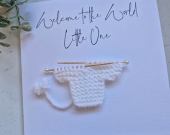 New Born Baby Card | New Baby | New Born Card | New Baby Card | Handmade Card | Knitted Jumper | Birth Announcement | Welcome to the World