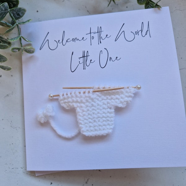 New Born Baby Card | New Baby | New Born Card | New Baby Card | Handmade Card | Knitted Jumper | Birth Announcement | Welcome to the World