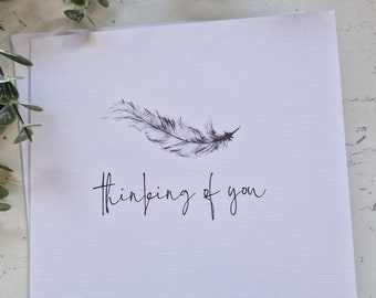 Old English Co. Sympathy Card - Watercolour Flower Heart Thinking Of You Greeting Card