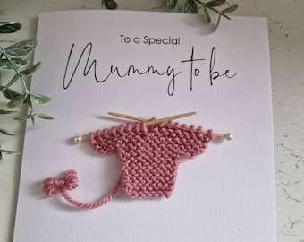 New Mum to be Card | Card for New Mummy | Mummy to be Card | New Baby Card | Baby Shower Card Handmade | Knitted Jumper | Congratulations